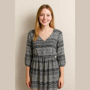 BeBop Black and White Print Dress - Size Medium